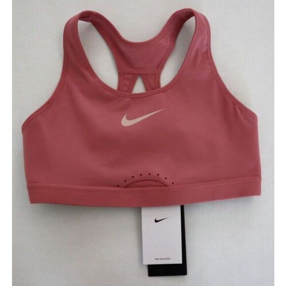 Nike DD0428 Womens Sz S (A-C) Pink Swoosh High Support Adjustable Sports Bra $60 - Picture 1 of 8